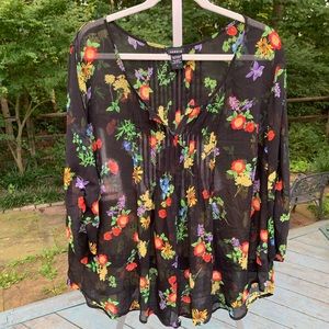 Torrid Plus Size sheer floral blouse